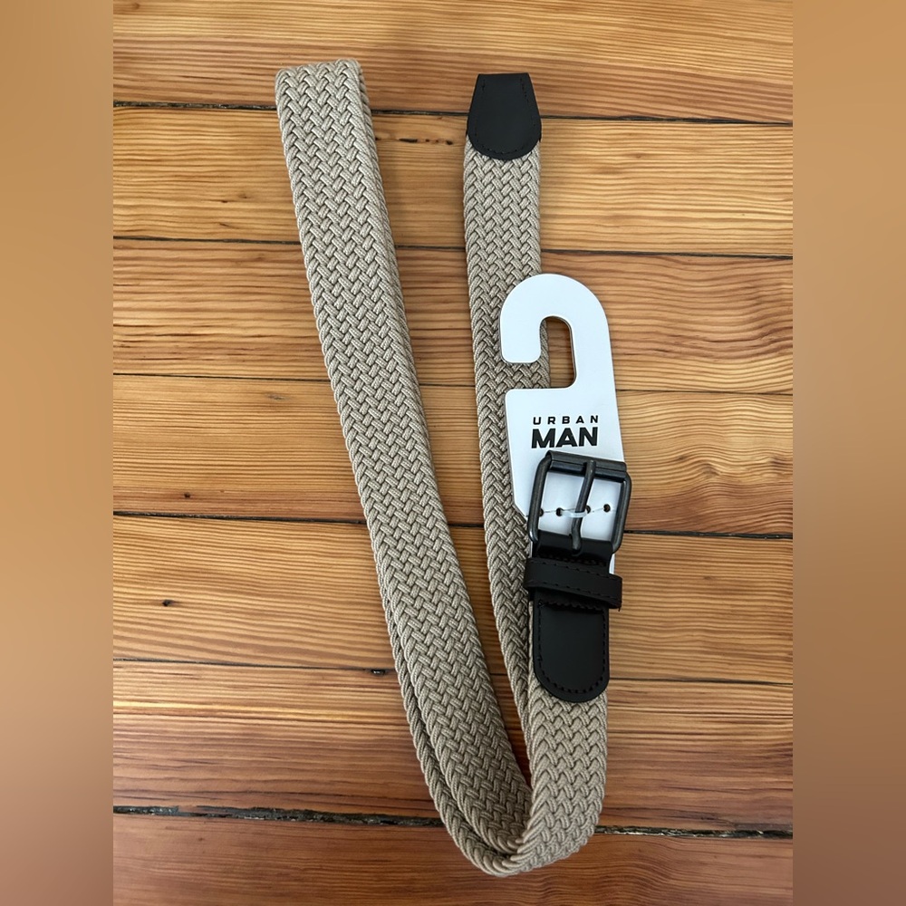 Urban Man Beige Braided Belt